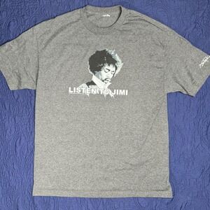 Jimi‎ Hendrix Listen To Jimi Graphic T Shirt Mens Size Large Grey 2004